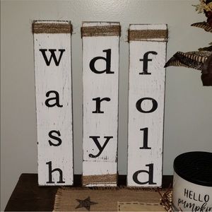 3 Wooden Farmhouse LAUNDRY ROOM Signs!